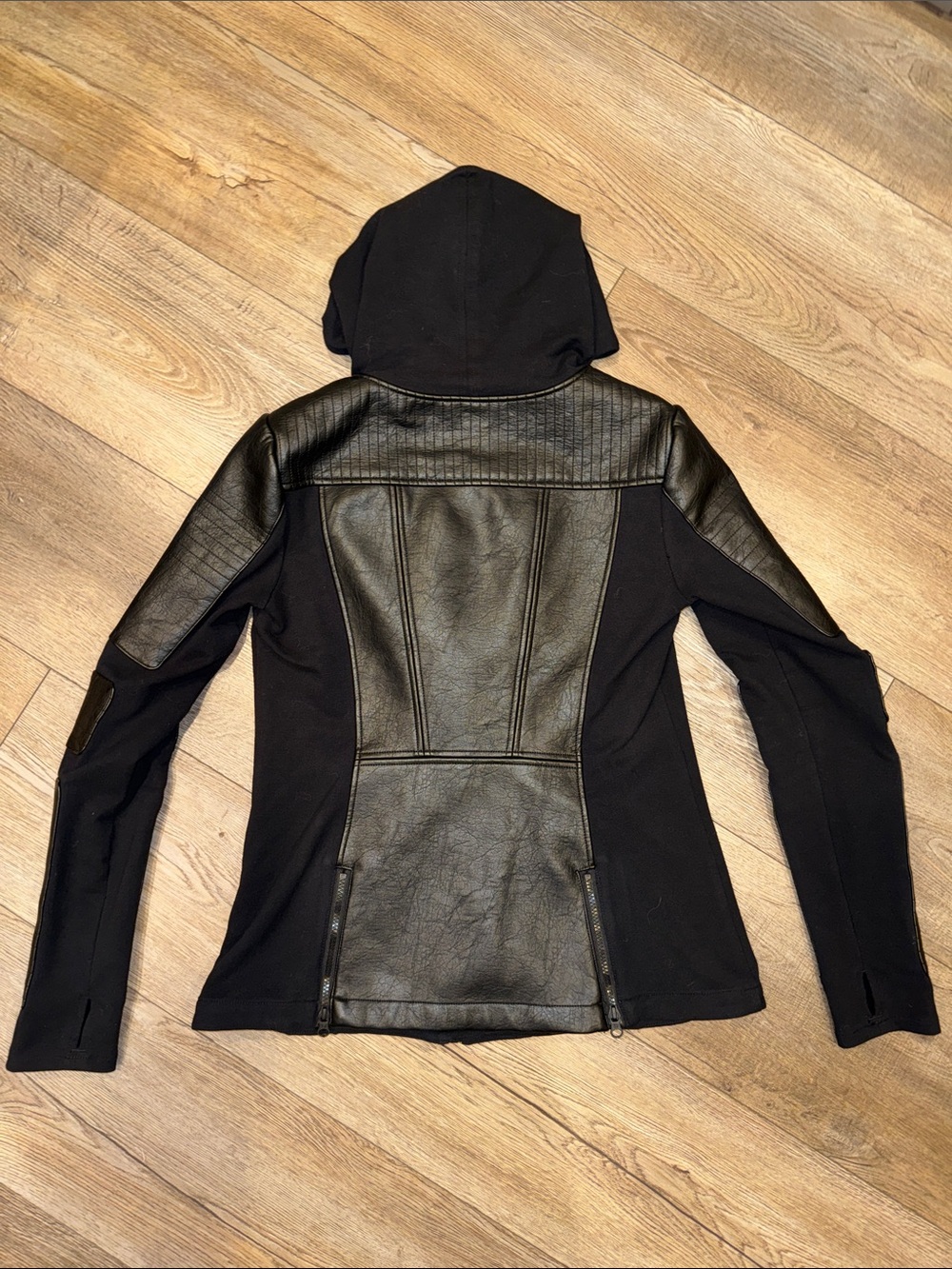Blanc Noir hooded Moto jacket - Picture 6 of 8